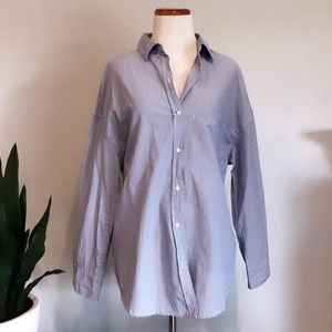 Zara | Long Sleeve Blue/White Stripped Shirt